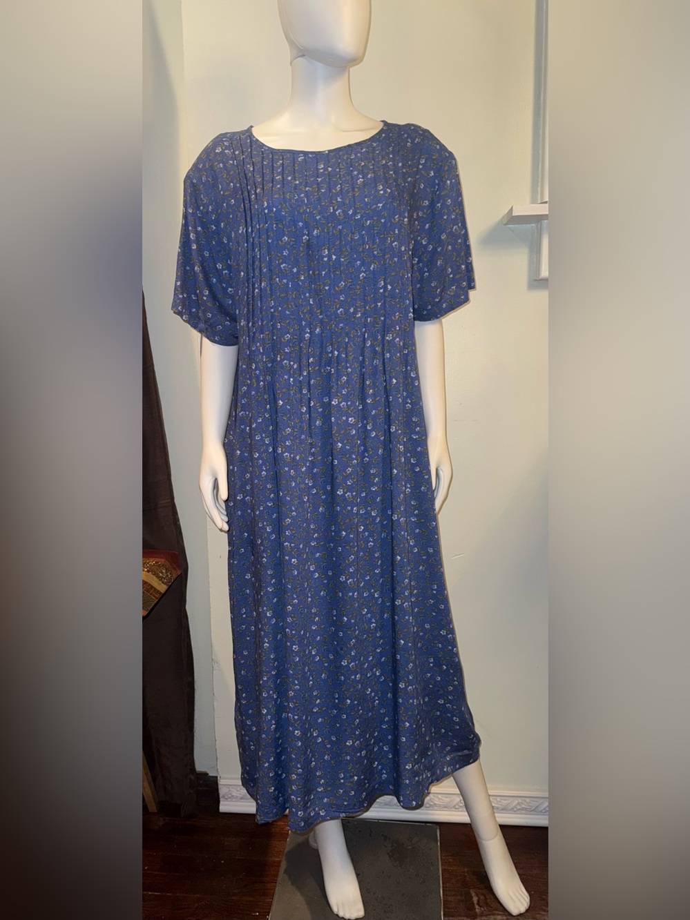 Studio Navy Blue Tiny Floral Maxi Dress